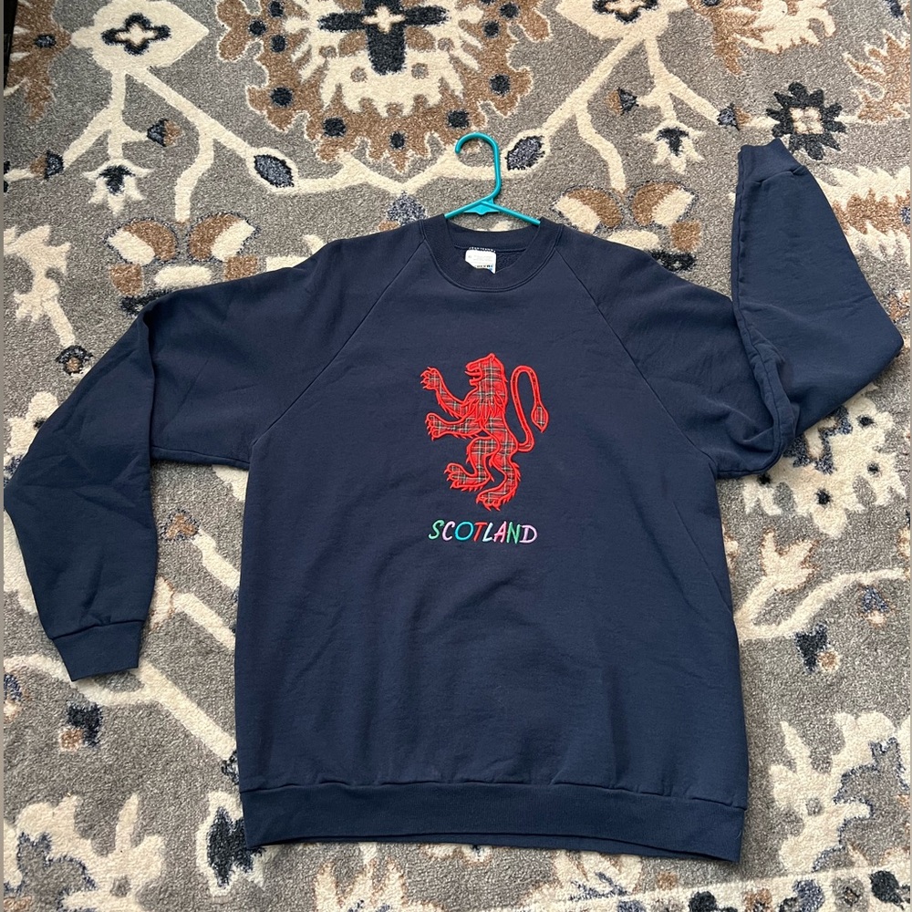 Vintage - Scotland Sweatshirt - Tartan Pattern - Lion Rampant